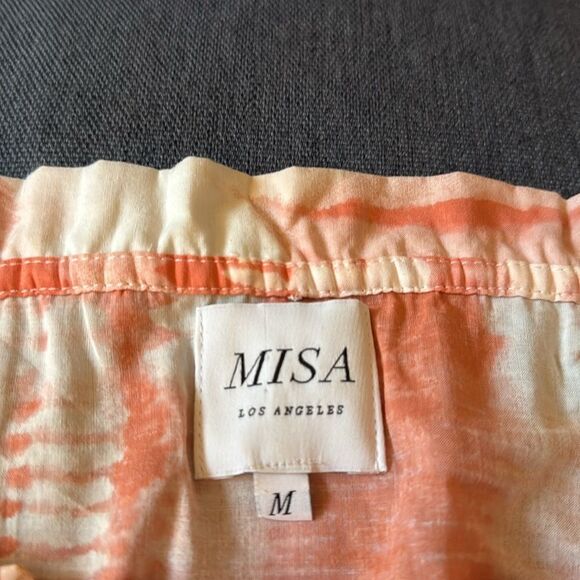 MISA Los Angeles Woman’s Hand Dyed Lilian Dress in Coral Tie Dye. Size Medium. - Picture 8 of 10